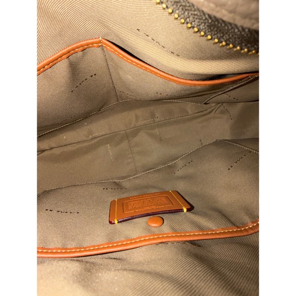 Coach Cary Shoulder Bag Dark Stone Pebble Leather CC437 Crossbody Hobo - Picture 12 of 15